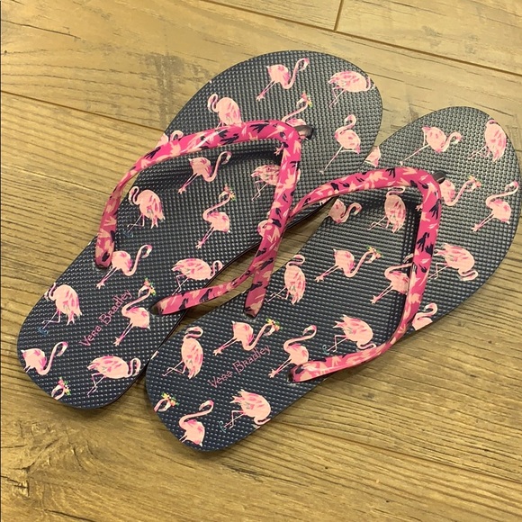 vera bradley flamingo flip flops